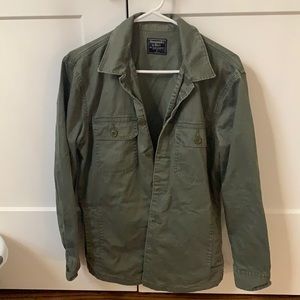 Mens army green shirt jacket